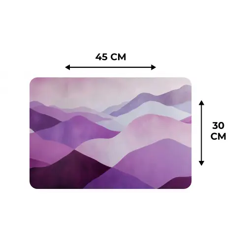 Abstract - Heuvels - Landschap - Paars Placemat vinyl groot -specs