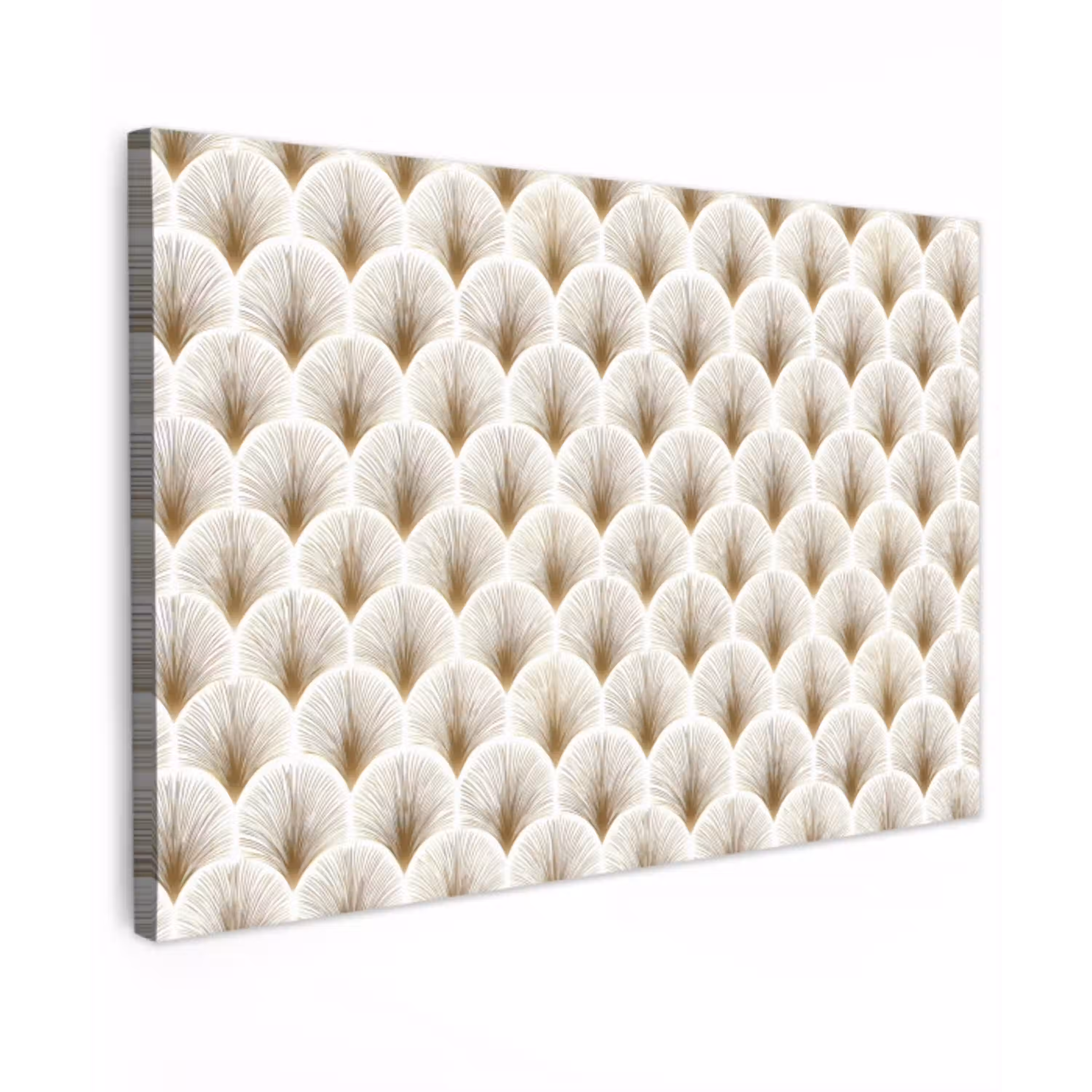 Waaiers - Art Deco - Elegant - Goud - Wit canvas 2cm klein 34 -z3d