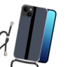 Blauw - Zwart - Streep - Minimalistisch Crossbody Case iPhone 14 middel -sfeer1