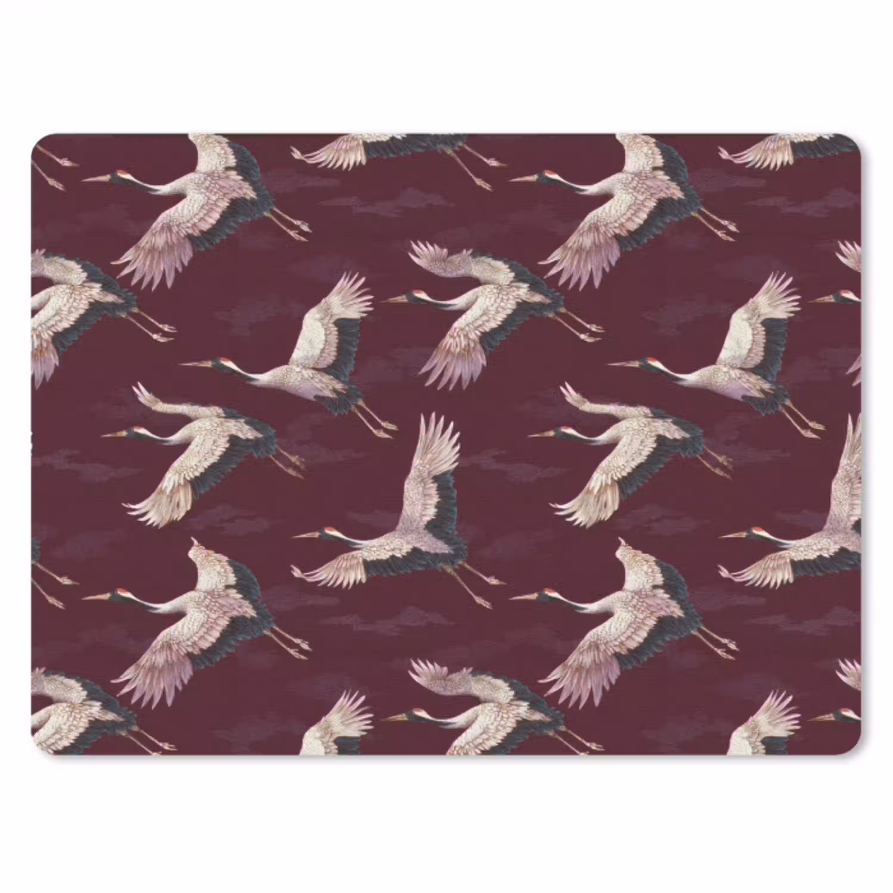 Kraanvogels - Klassiek - Bordeaux muismat rubber klein 262 -3d