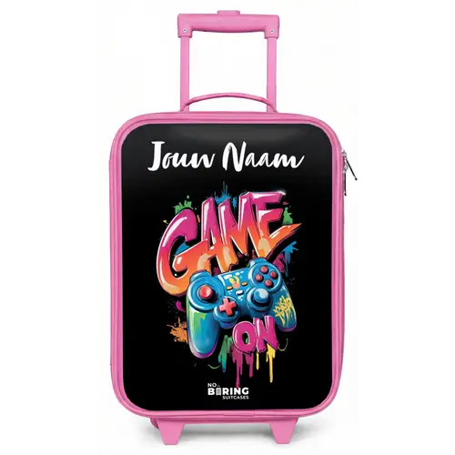 Controller - Game - Graffiti - Tekst Kinderkoffer - Roze klein -zz3dotto