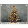 Kerstboom - Cadeaus - Rood - Goud tuinposter los doek klein -3d