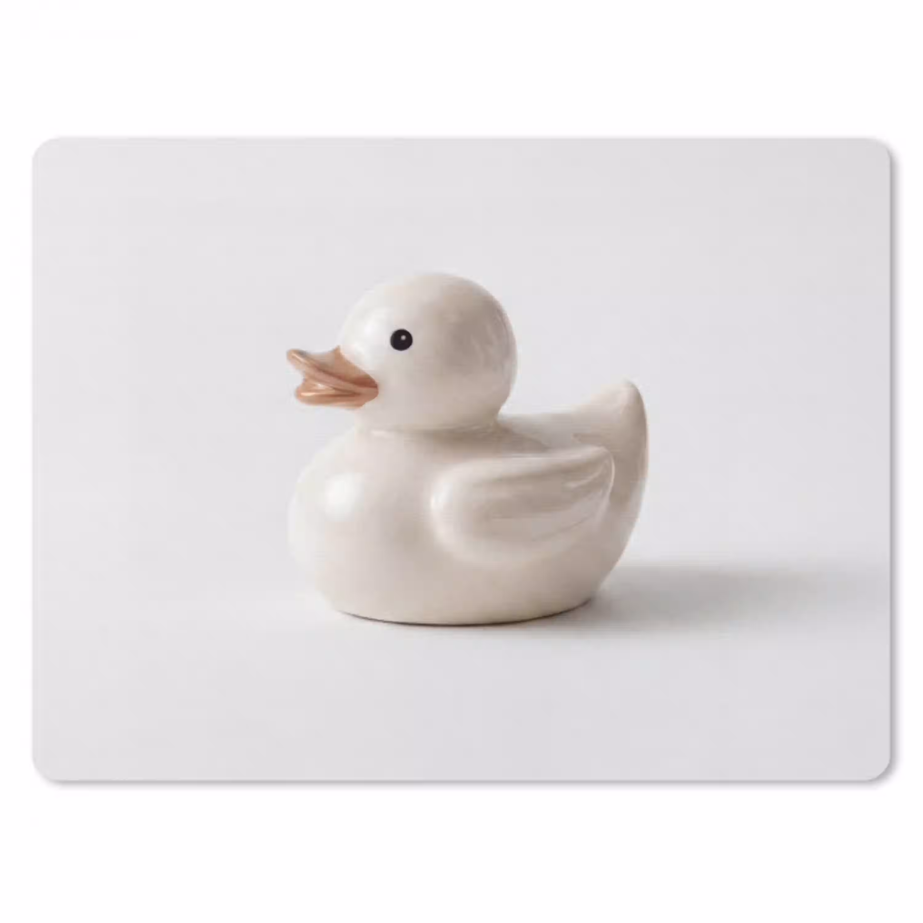 Badeend - Minimalistisch - Wit muismat rubber klein -3d