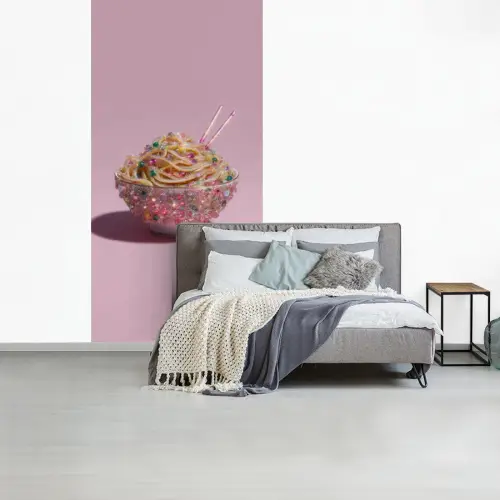 Noodles - Edelstenen - Stokjes - Roze fotobehang vinyl groot -slaapkamer