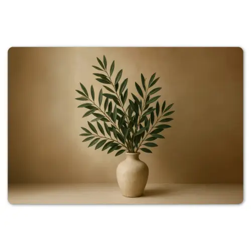 Vaas - Olijftakken - Bladeren - Beige Placemat vinyl groot -zzsfeer1_Kitchenyeah-website