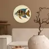 Vis - Tropisch - Strepen - Vinnen Wandcirkel kunststof plaat 5mm dik klein -sfeer1