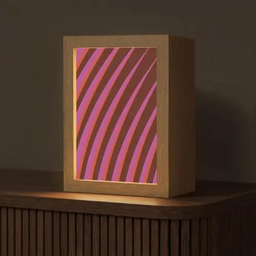Lijnen - Rood - Beweging Light Box met kabel (Tafellamp) klein -z3d_website