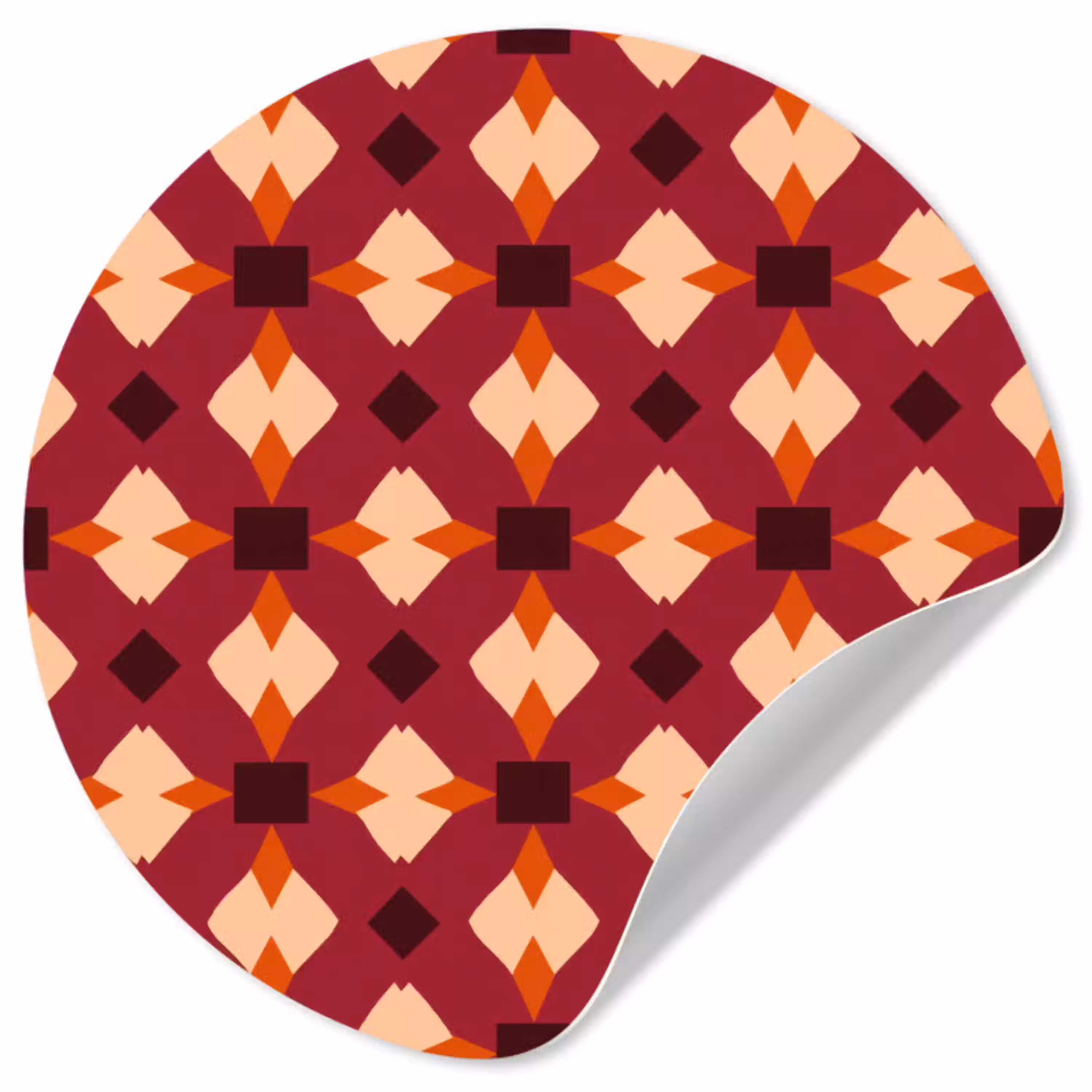 Retro - Patroon - Kleurrijk Wandcirkel behangsticker klein 186 -3d