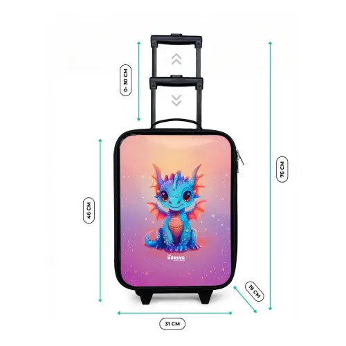 Schattige baby draak Kinderkoffer - Zwart klein -productfoto_formaten