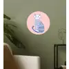 Kat - Illustratie - Minimalistisch - Roze Wandcirkel behangsticker klein -sfeer2