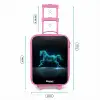 Futuristisch galopperend paard Kinderkoffer - Roze klein -productfoto_formaten