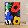 Bloemen - Bladeren - Abstract - Zwart canvas 2cm klein -sfeer1