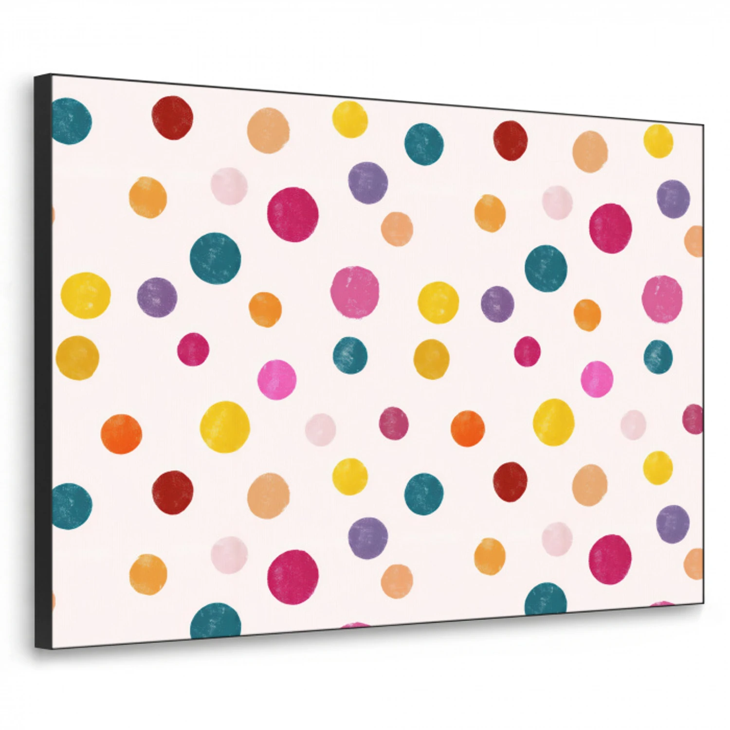 Cirkels - Speels - Kleurrijk Textielframe zwart klein 947 -3d