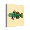 Vis - Blauw - Stippen - Schubben aluminium wit klein -3d