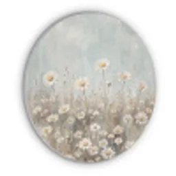 Madelief - Illustratie - Wit Akoestische PET Vilt - Rond klein -3d