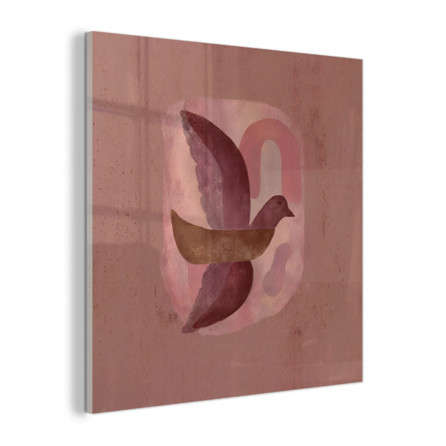 Illustratie - Vogels - Abstract - Roze plexiglas 5mm klein -z3d