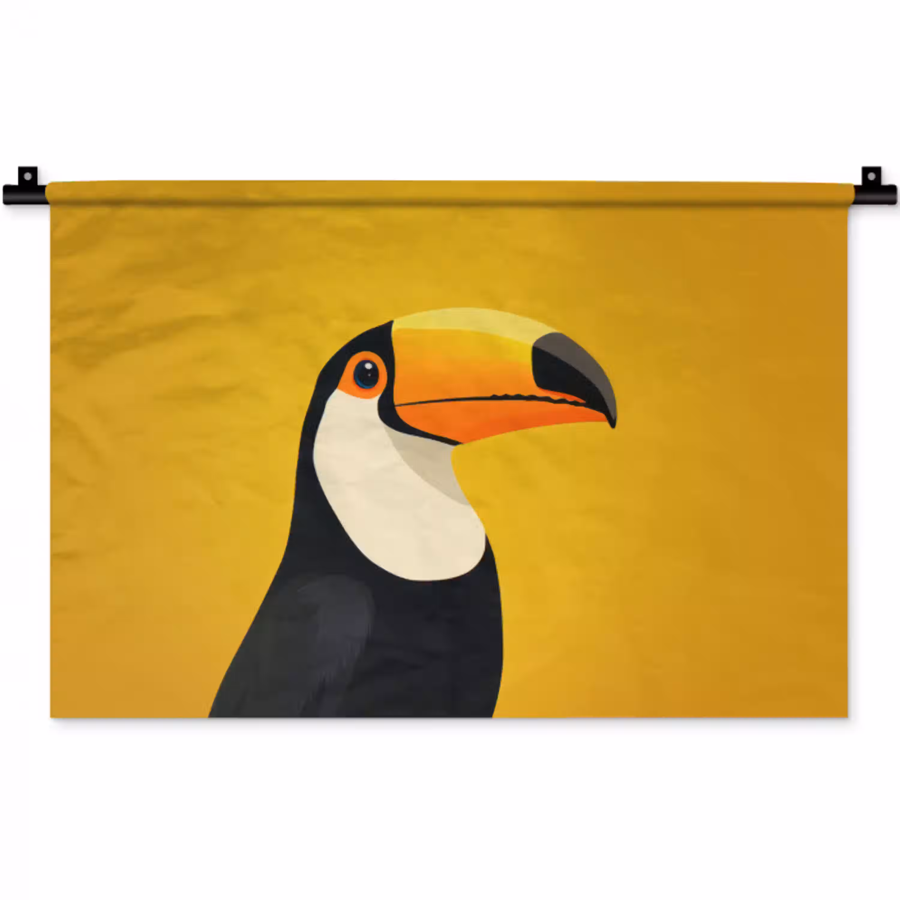 Toekan - Minimalistisch - Snavel - Oranje Wandkleed katoen klein -zz3d