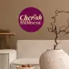 Cherish every moment - Cocktailglas - Bordeaux Wandcirkel behangsticker klein -sfeer1