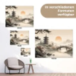 Azië - Landschap - Kleurrijk tuinposter los doek klein -Xsfeer9_DE