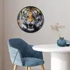 Tijger - Verfspatten - Goud Fotolijst rond zonder passe partout klein -sfeer2