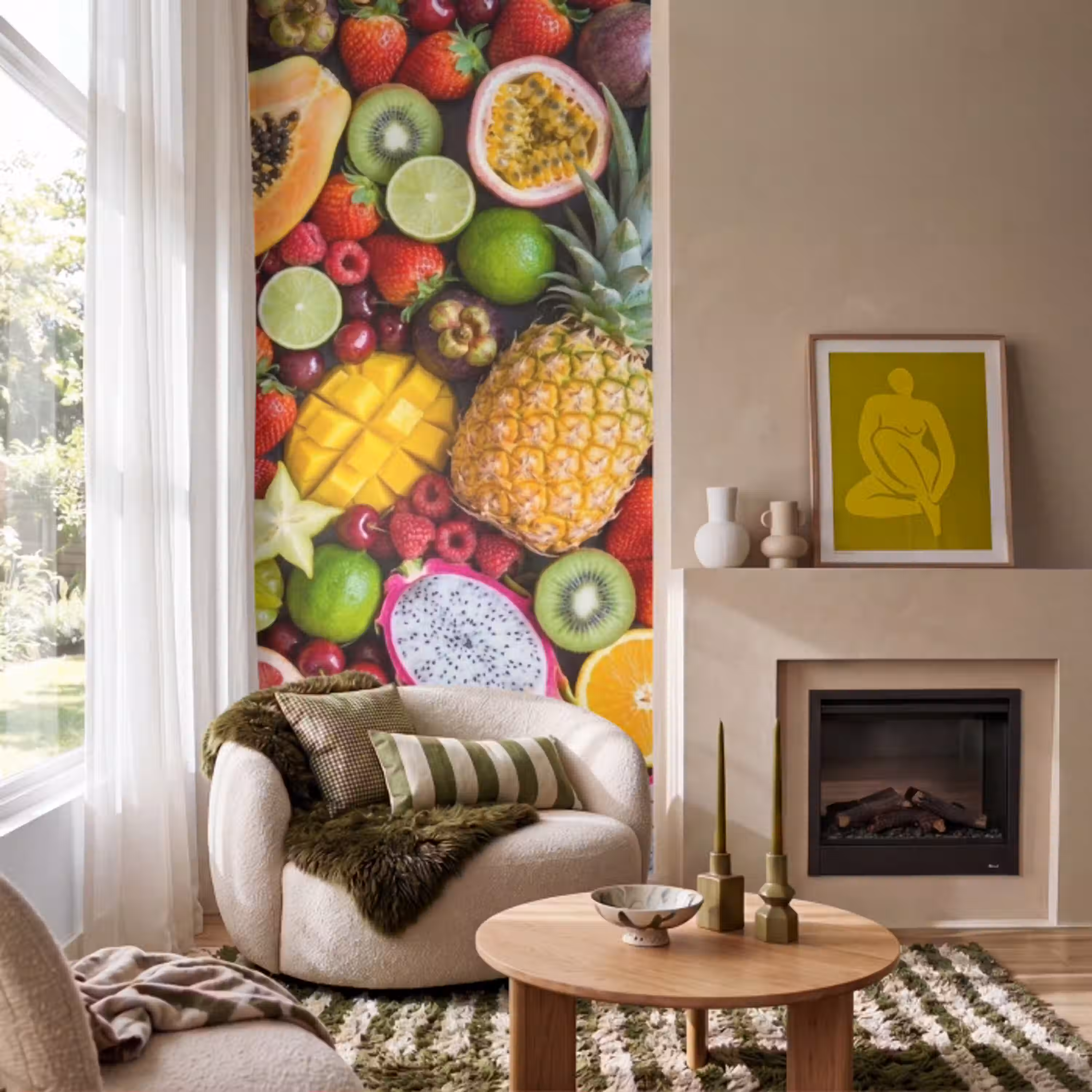 Fruit - Assortiment - Vers - Gezond - Kleurrijk Behang Vlies klein -sfeer2