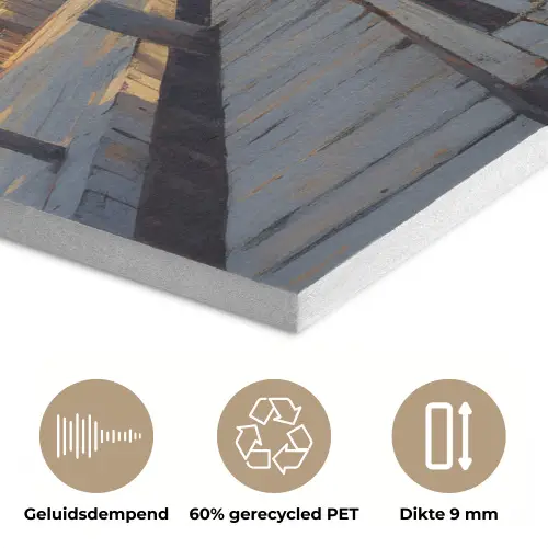 Zeilboot - Zon - Pier - Hout PET vilt klein -closeup_NL