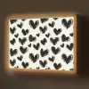 Hartjes - Patroon - Zwart Light Box met batterij (Wandlamp) middel 907 -z3d_website