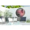 Doorkijk - Strand - Palmboom - Tropisch Wandcirkel tuinposter met ringen klein -buiten2