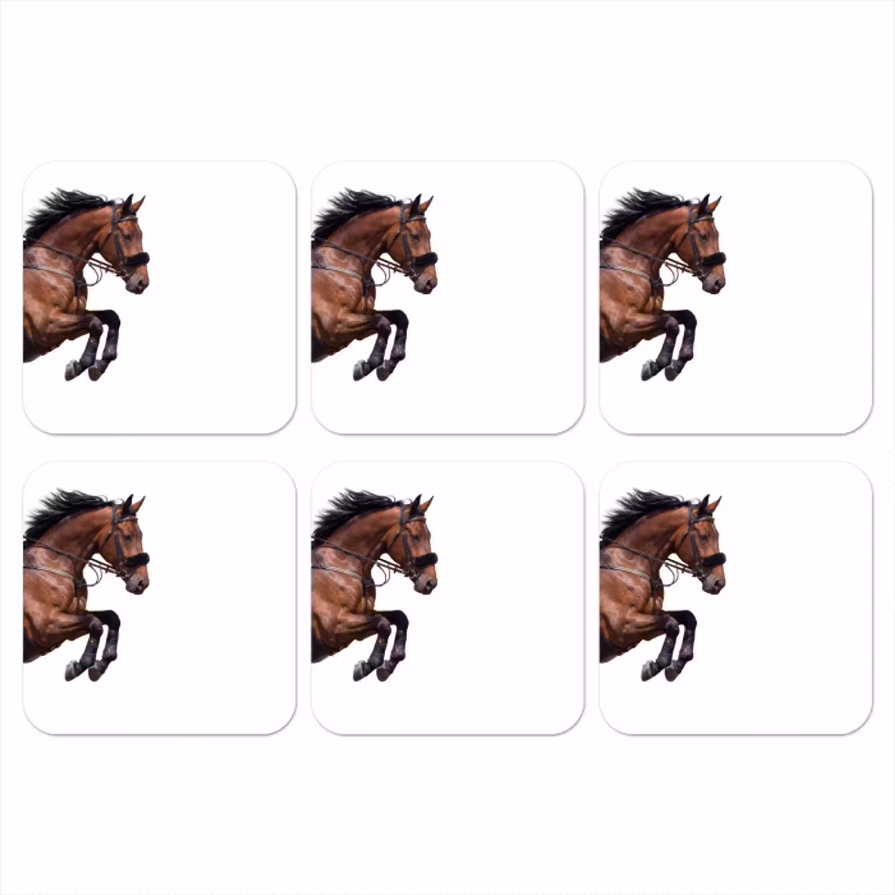 Paard - Springen - Modern onderzetter kurk middel -3d