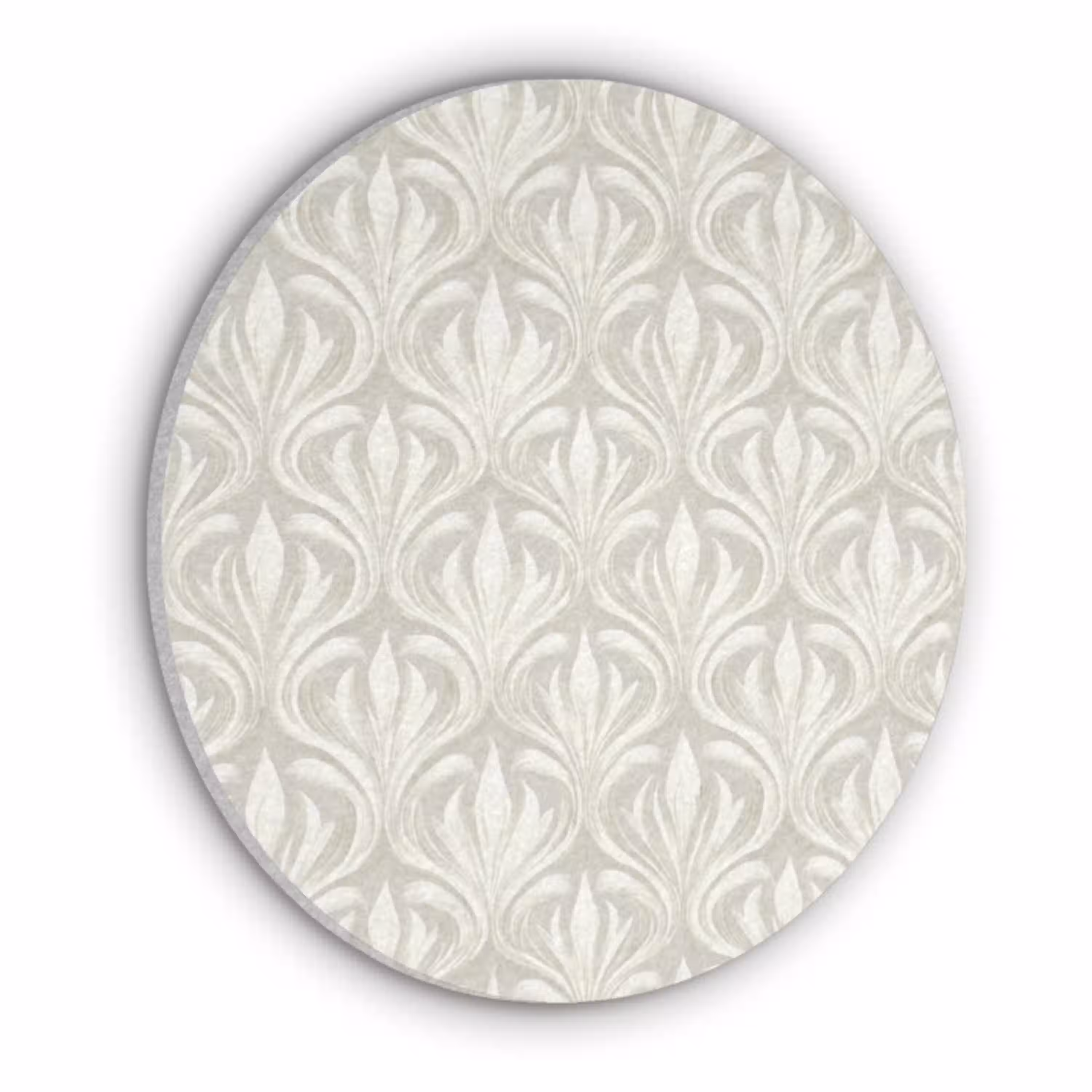 Barok - Patroon - Beige Akoestische PET Vilt - Rond klein 838 -3d