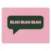 Roze - Tekstwolk - Groen - BLAH BLAH BLAH muismat rubber klein -3d