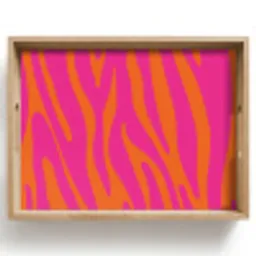 Zebraprint - Roze - Oranje - Dierenprint Dienblad Rechthoek middel -z3d_shopping