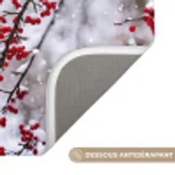 Bessen - Takken - Sneeuw - Winter - Kleurrijk Badmat klein -USP_AntislipFR