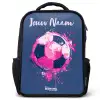 Voetbalvibes -  Verf - Roze - Blauw Rugzak - Zwart middel -3d