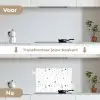Terrazzo - Patroon - Wit - Neutraal keuken achterwand spatscherm klein 900 -voor_na_NL