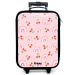 Roze met regenboog en kersen patroon Kinderkoffer - Zwart klein -zzz_website3d