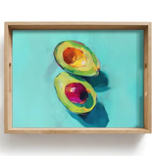 Avocado - Groen - Pit - Schaduw Dienblad Rechthoek middel -z3d_shopping
