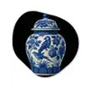 Pot - Delfts Blauw - Bloemen Wandcirkel Organisch Forex 3mm klein -3d