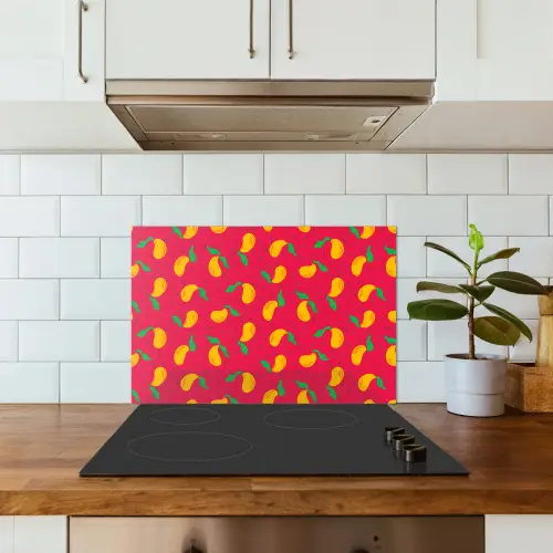 Roze - Mango - Blauwe - Streepjes keuken achterwand spatscherm klein 900 -sfeer2