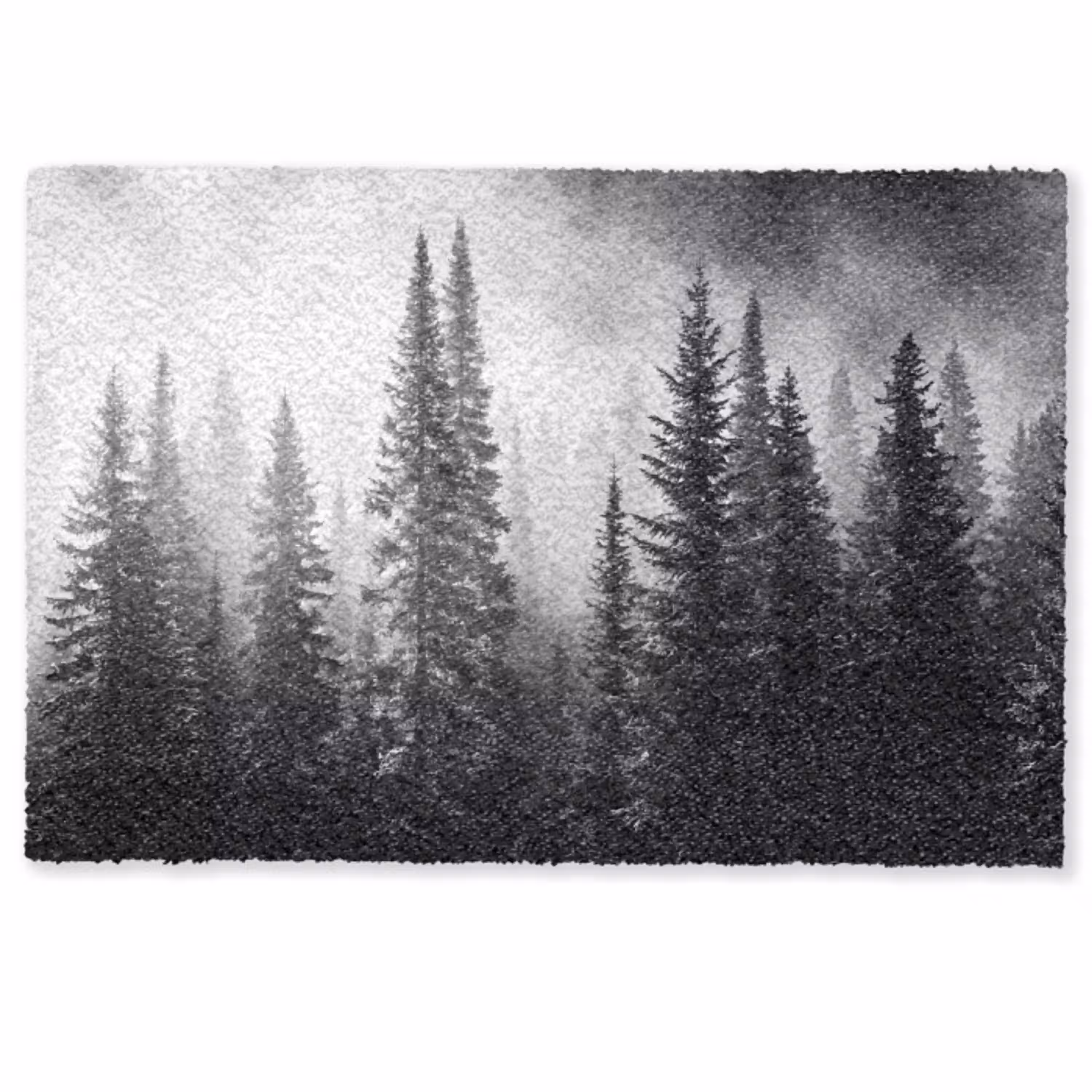 Bos - Mist - Winter - Monochroom - Natuur Deurmat klein -zkaufland3d