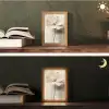 Bloem - Beige - Verf - Schaduw Light Box met kabel (Tafellamp) klein -sfeer3
