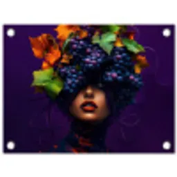 Vrouw - Paars - Druiven tuinposter los doek klein -3d