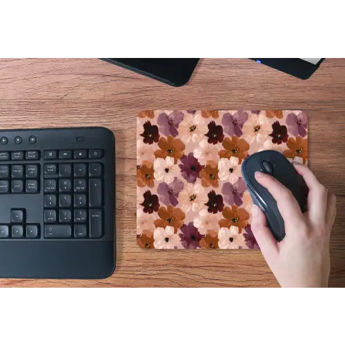 Bloemen - Abstract - Aardetinten muismat rubber klein 262 -toetsenbord
