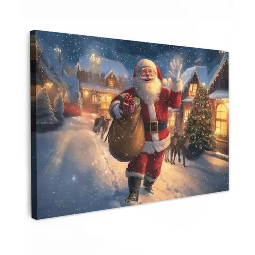 Kerstman - Dorp - Hert - Donker canvas 2cm klein -z3d