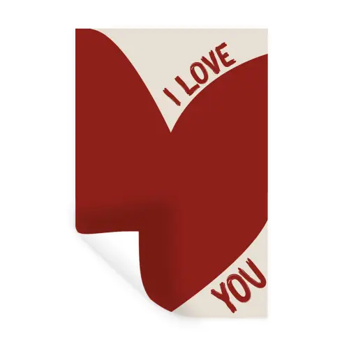 Loveyou - Rood - Hart Muursticker klein -3d