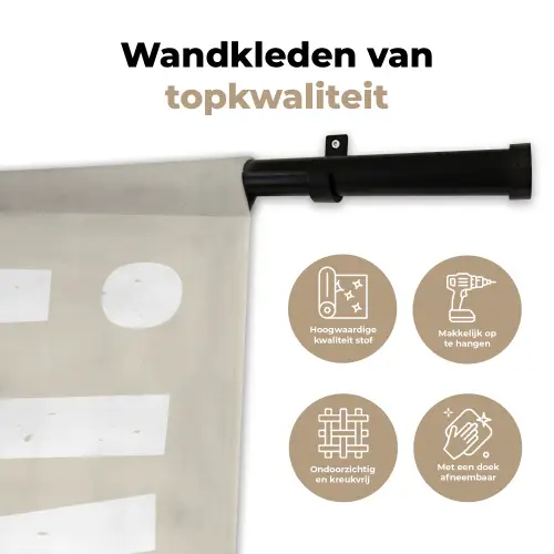 Eten - Decoratie - Beige - Wit Wandkleed katoen klein -sfeer2