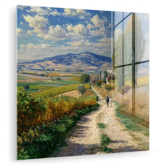 Mensen - Wandelen - Zandpad - Velden plexiglas 5mm klein -zzzproduct_nieuw