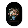 Roze - Bloemen - Vaas - Kleuren Wandcirkel Ovaal Forex klein -3d