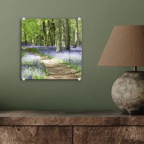 Bos - Pad - Bloemen - Paars - Groen - Natuur plexiglas 5mm klein -sfeer3