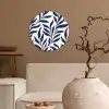 Bladeren - Klimop - Donkerblauw Wandcirkel plexiglas klein -sfeer1